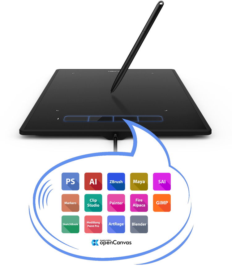 XPPen Star G960 best drawing tablet Features four customizable shortcut keys